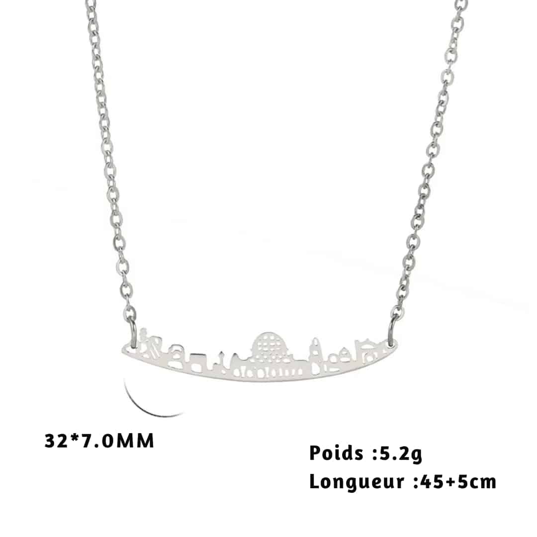 Collier Ville de Jérusalem en Acier Inoxydable 4