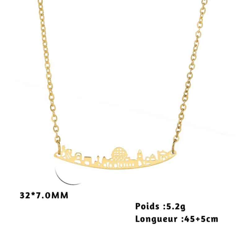 Collier Ville de Jérusalem en Acier Inoxydable 5