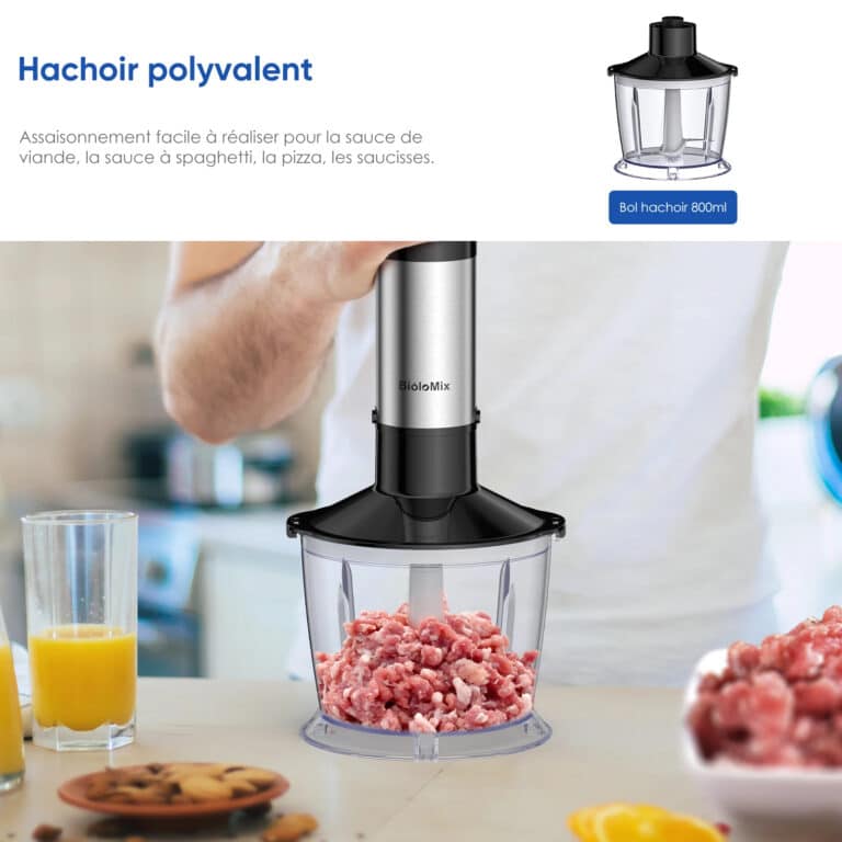 Ensemble mixeur plongeant et hachoir biolomix