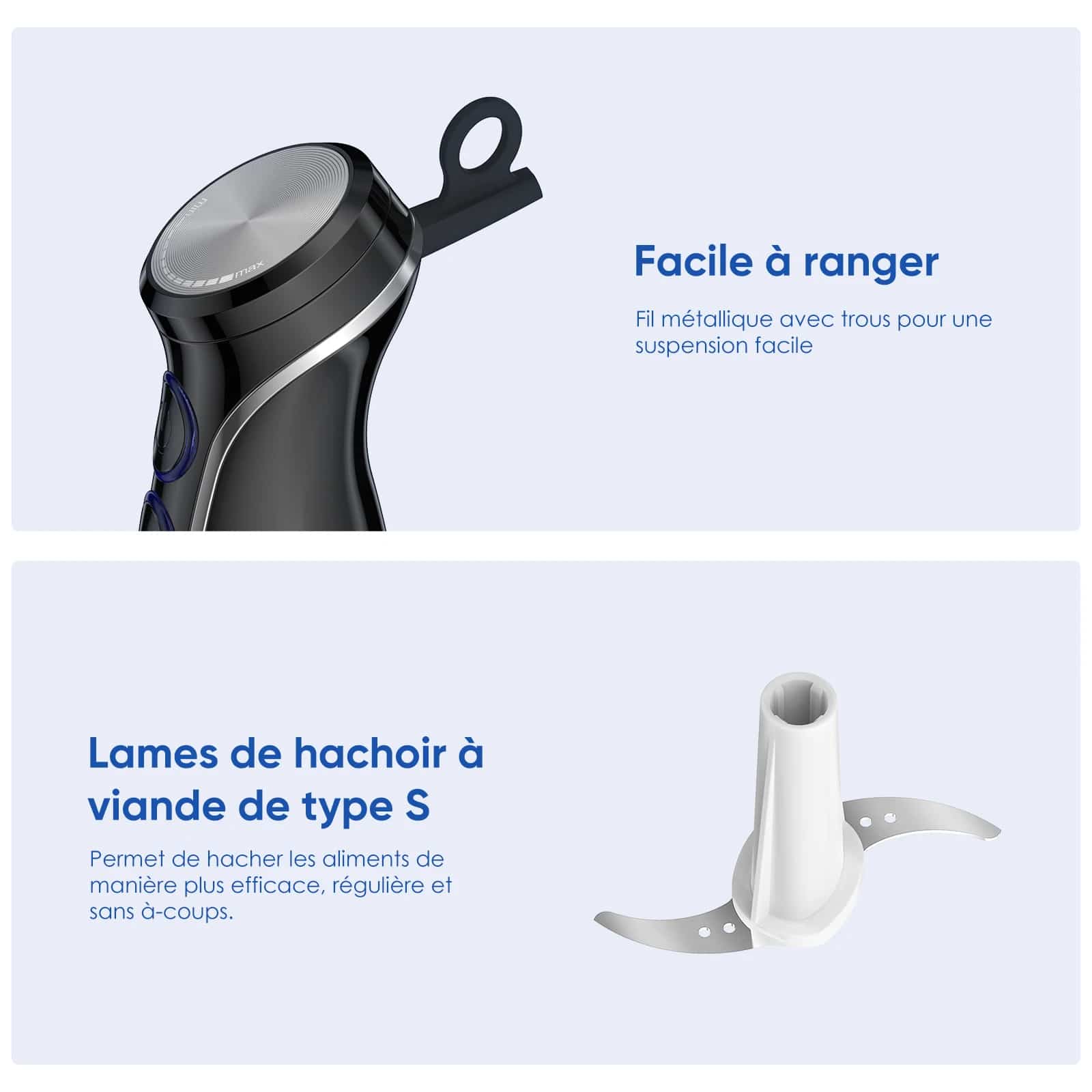 Ensemble mixeur plongeant et hachoir biolomix
