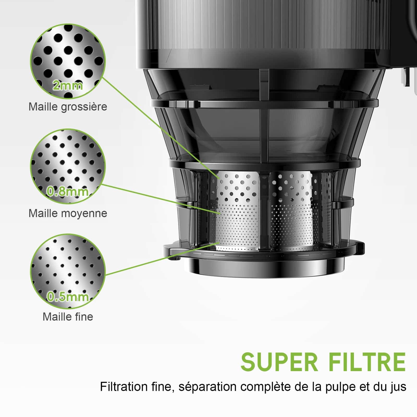 Extracteur de jus à Froid Biolomix sans BPA avec Triple Filtre - 10 (10)