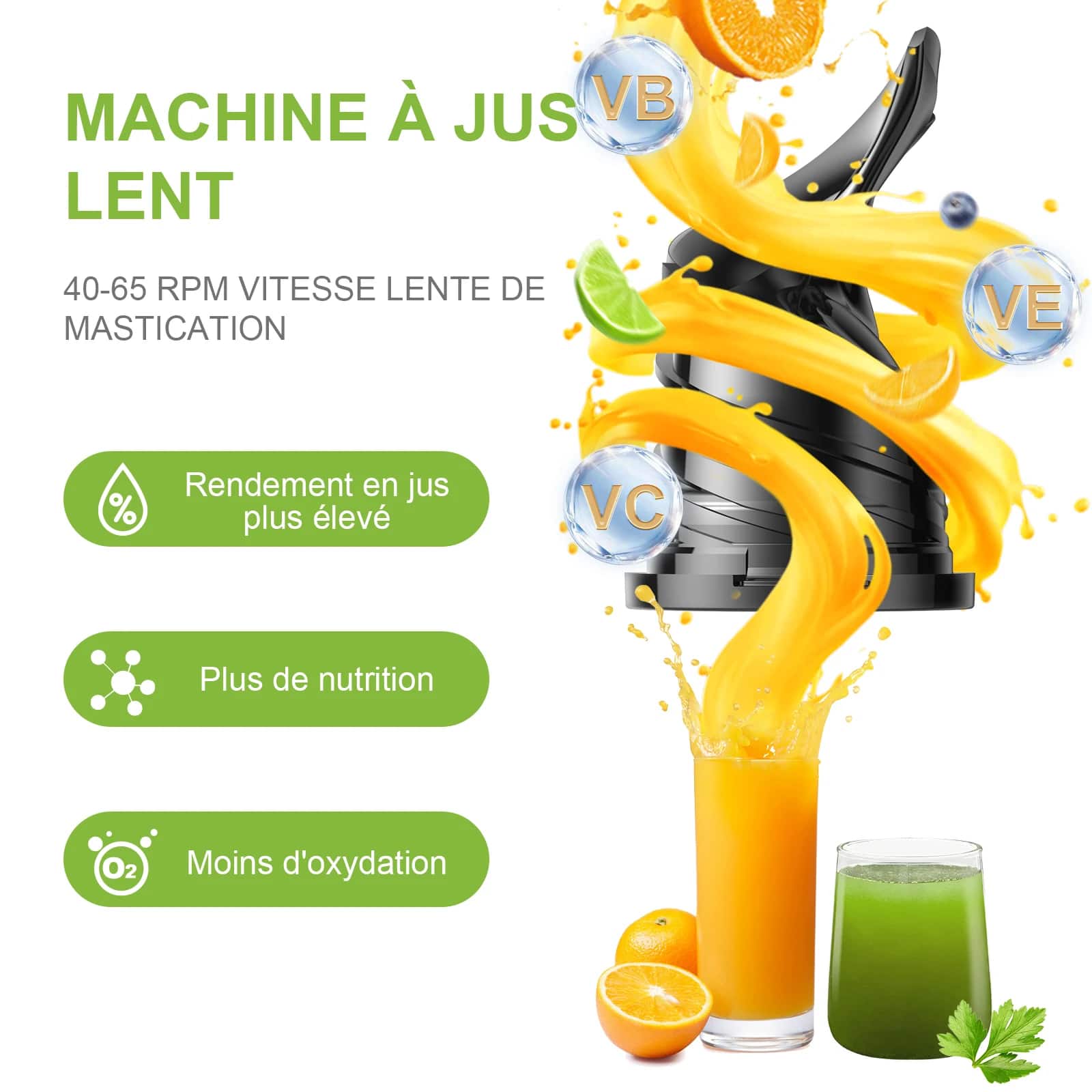 Extracteur de jus à Froid Biolomix sans BPA avec Triple Filtre - 10 (9)