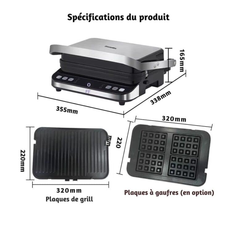 Gril électrique Biolomix Multifonction Antiadhésif 2000w 5