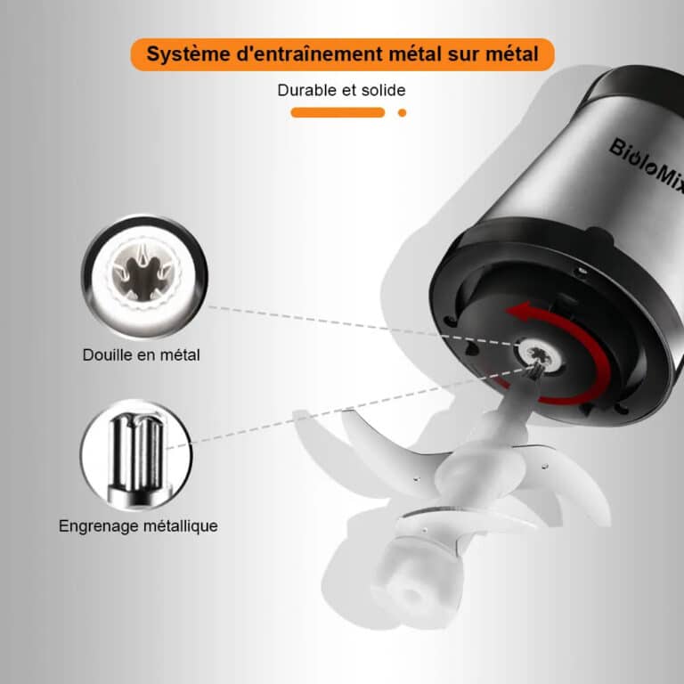 Hachoir électrique BioloMix 2L 500w bol inox double lame - 10 (10)