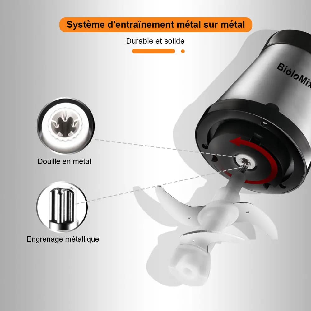 Hachoir électrique BioloMix 2L 500w bol inox double lame - 10 (10)