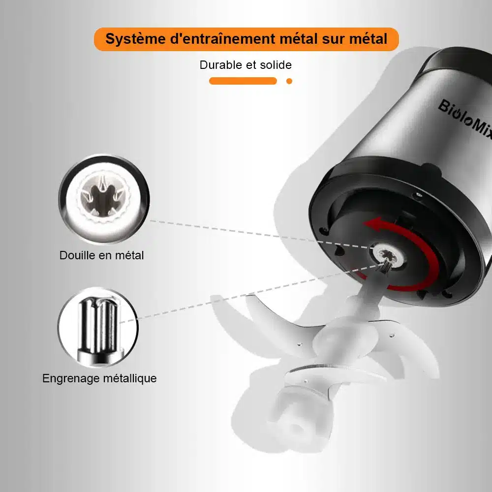 Hachoir multifonction Biolomix en acier inoxydable pour viande et légumes