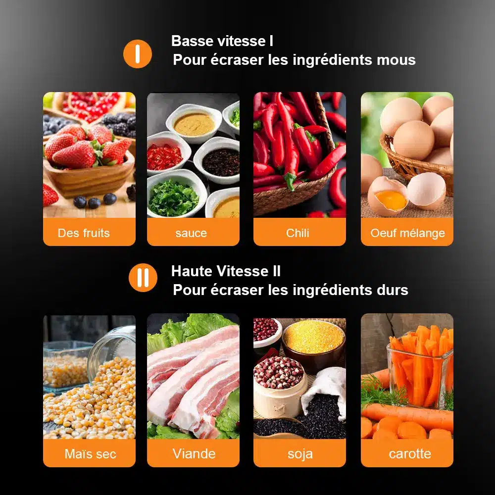 Hachoir multifonction Biolomix en acier inoxydable pour viande et légumes