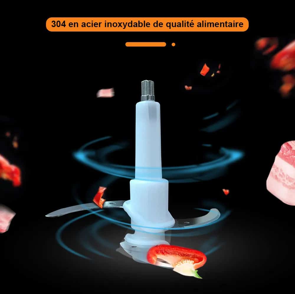 Hachoir électrique BioloMix 2L 500w bol inox double lame - 10 (5)