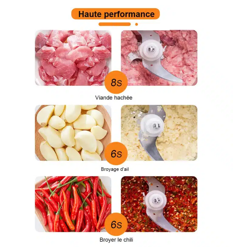 Hachoir multifonction Biolomix en acier inoxydable pour viande et légumes