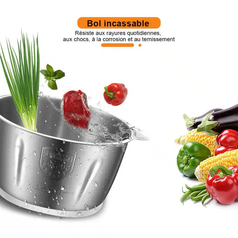 Hachoir multifonction Biolomix en acier inoxydable pour viande et légumes
