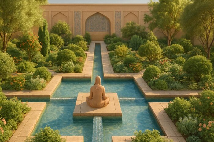 Quelle est la signification de la géométrie sacrée des jardins persans ?