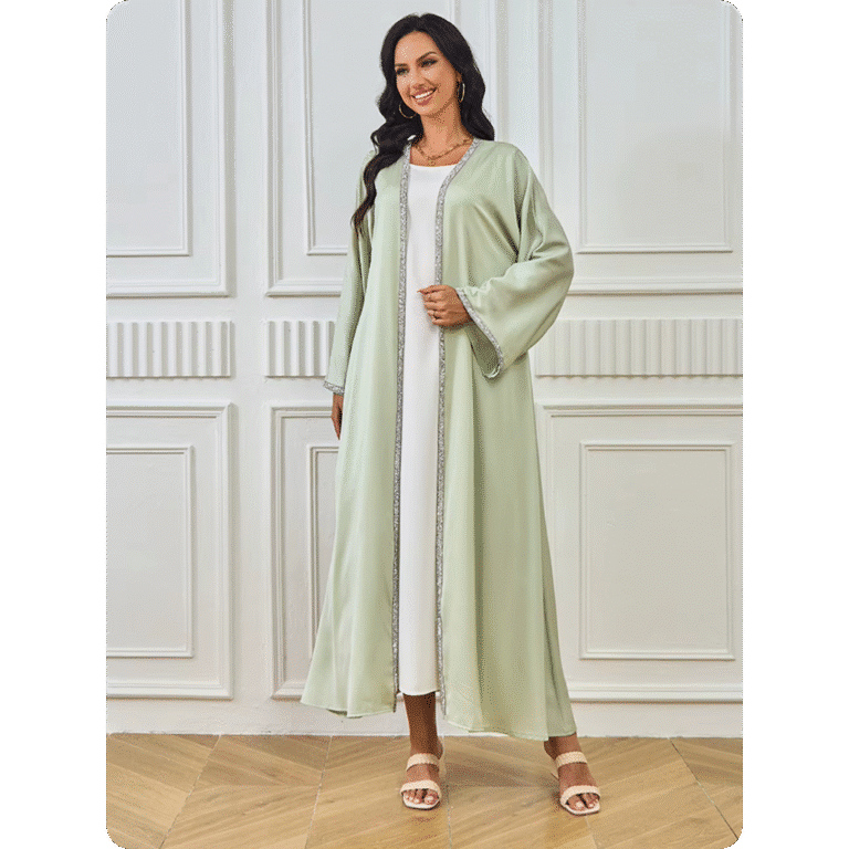 Kimono Long Oriental Vert Sauge 2