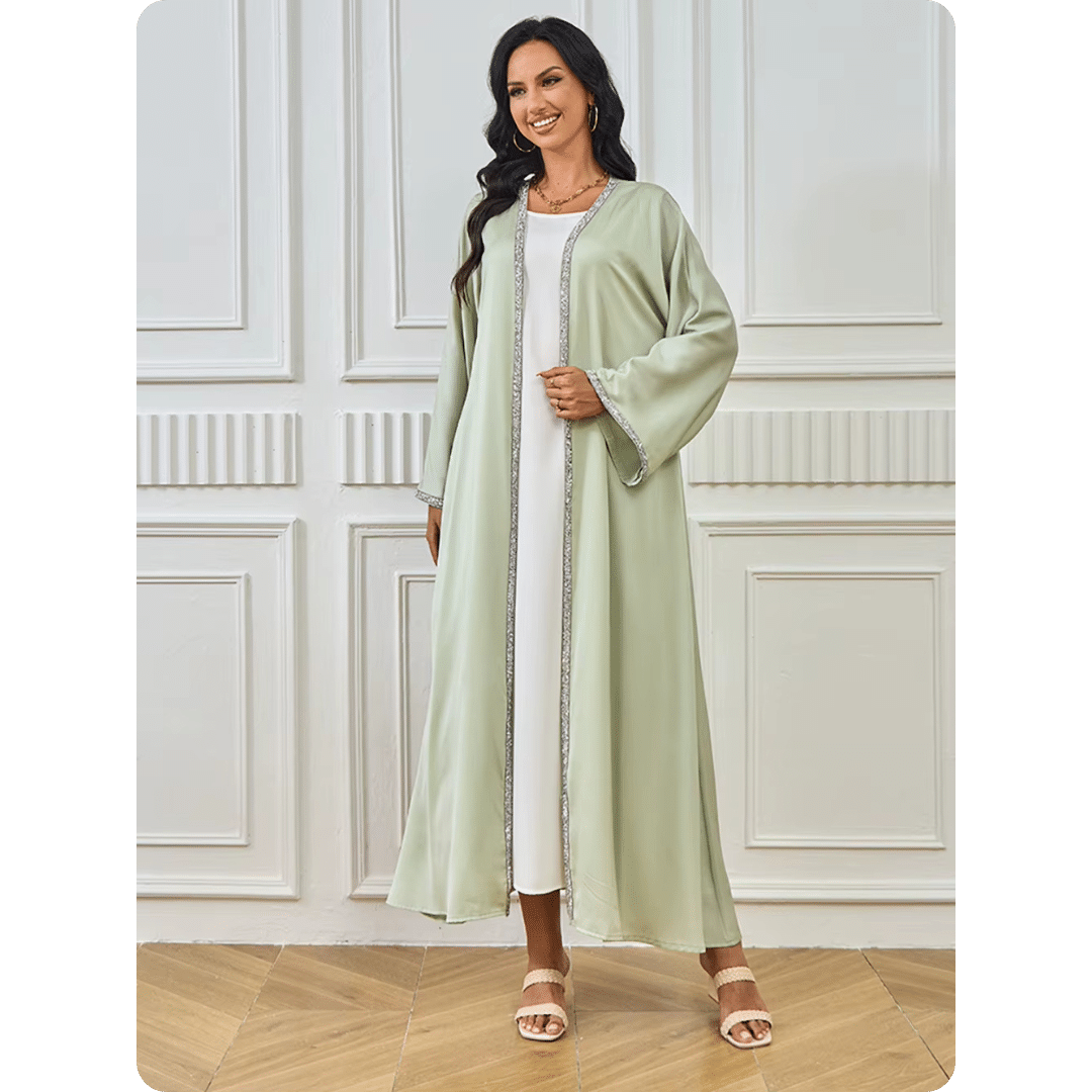 Kimono Long Oriental Vert Sauge 2