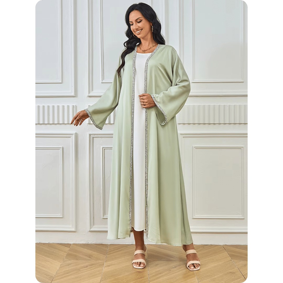 Kimono Long Oriental Vert Sauge 3