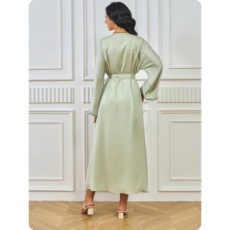 Kimono Long Oriental Vert Sauge 4