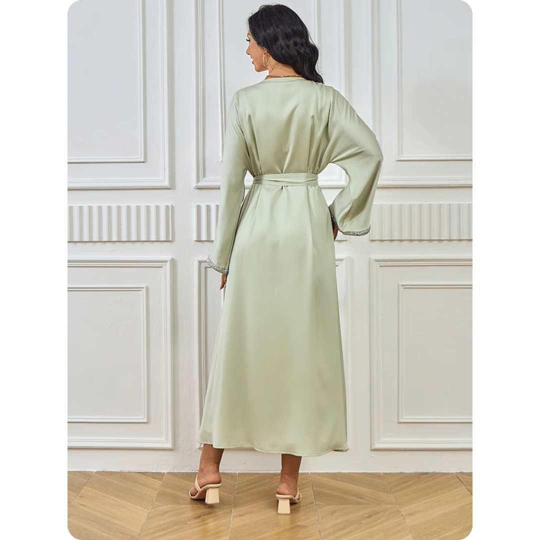 Kimono Long Oriental Vert Sauge 4