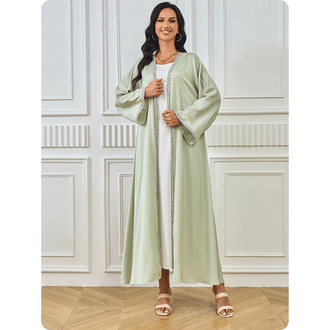 Kimono Long Oriental Vert Sauge 5