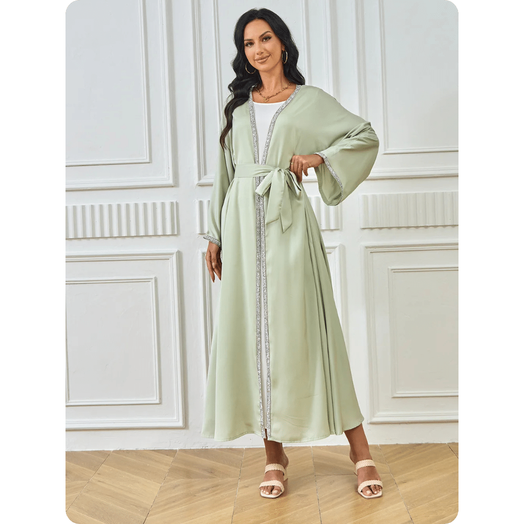 Kimono Long Oriental Vert Sauge 6
