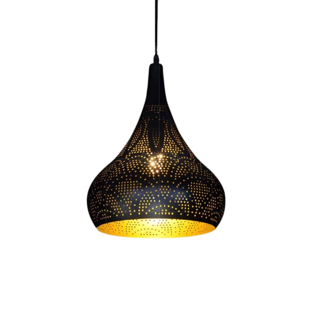 Lampe Suspendue Marocaine en fer Noir