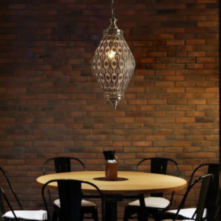 Lampe Suspendue Orientale en Fonte avec Design Ajouré 3