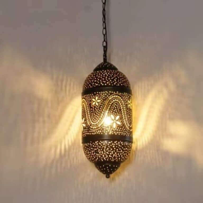 Lanterne Orientale en fer avec Motifs Floraux