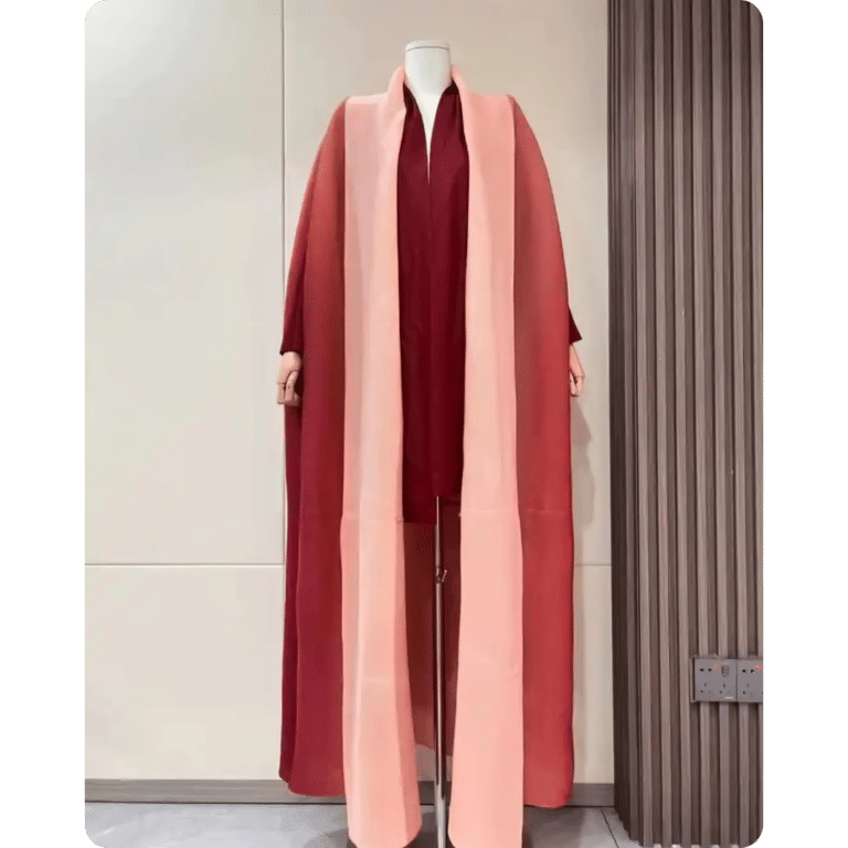 Manteau Oriental Élégant Bicolore 10