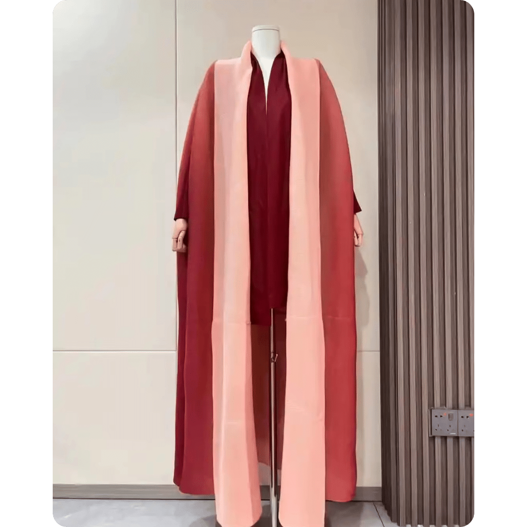 Manteau Oriental Élégant Bicolore 10