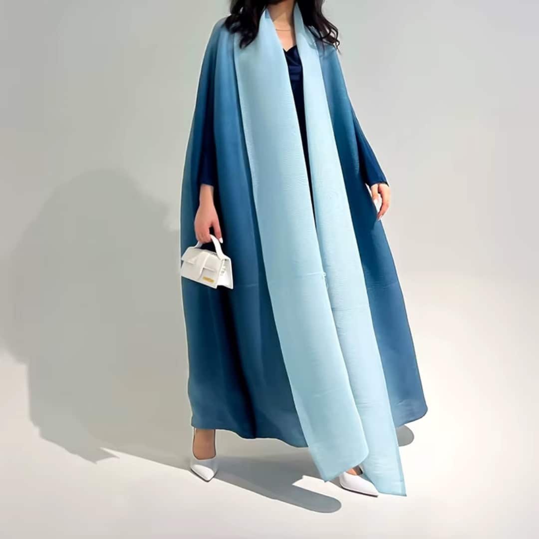 Manteau Oriental Élégant Bicolore 2