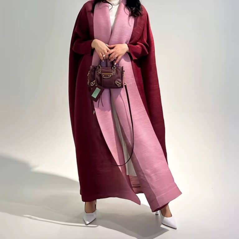 Manteau Oriental Élégant Bicolore 4