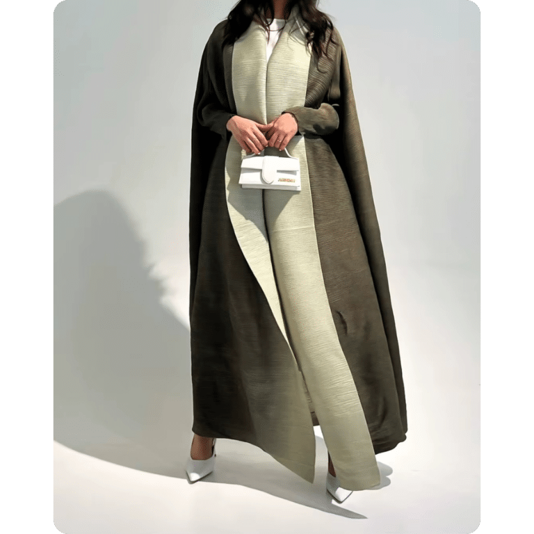 Manteau Oriental Élégant Bicolore 5