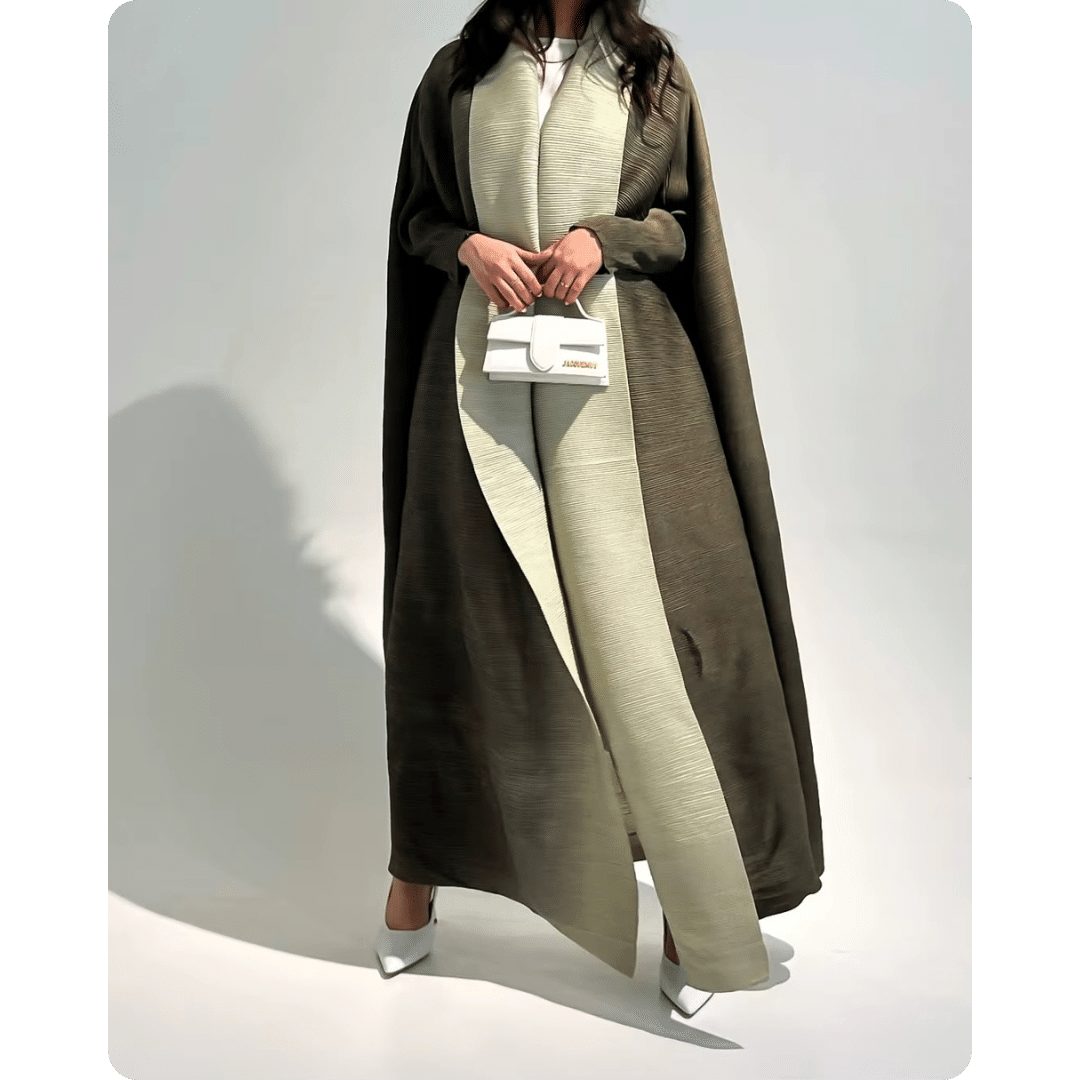 Manteau Oriental Élégant Bicolore 5