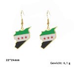 Oorbellen in de vorm van Syrië van roestvrij staal