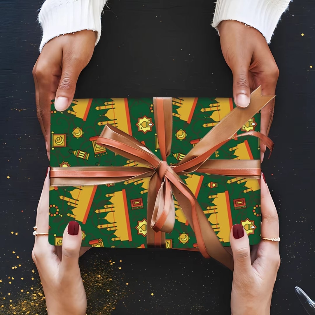 Papier Cadeau Oriental à Motifs Traditionnels pour Ramadan 4