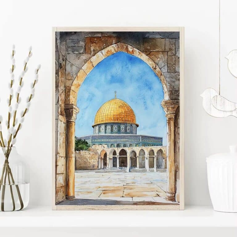 Peinture Aquarelle de la Mosquée Kaaba 4