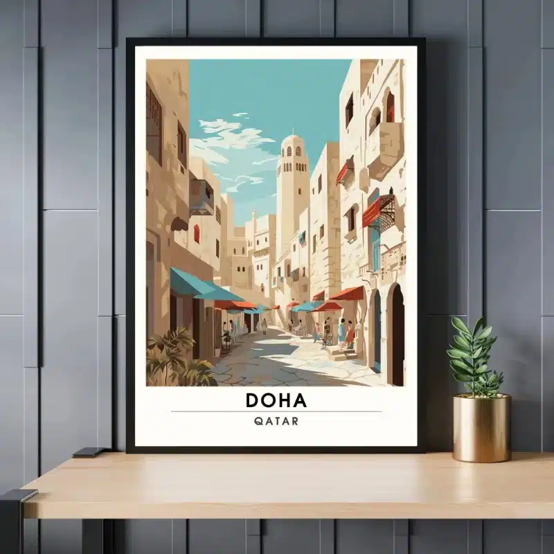 Peinture déco paysage urbain Doha