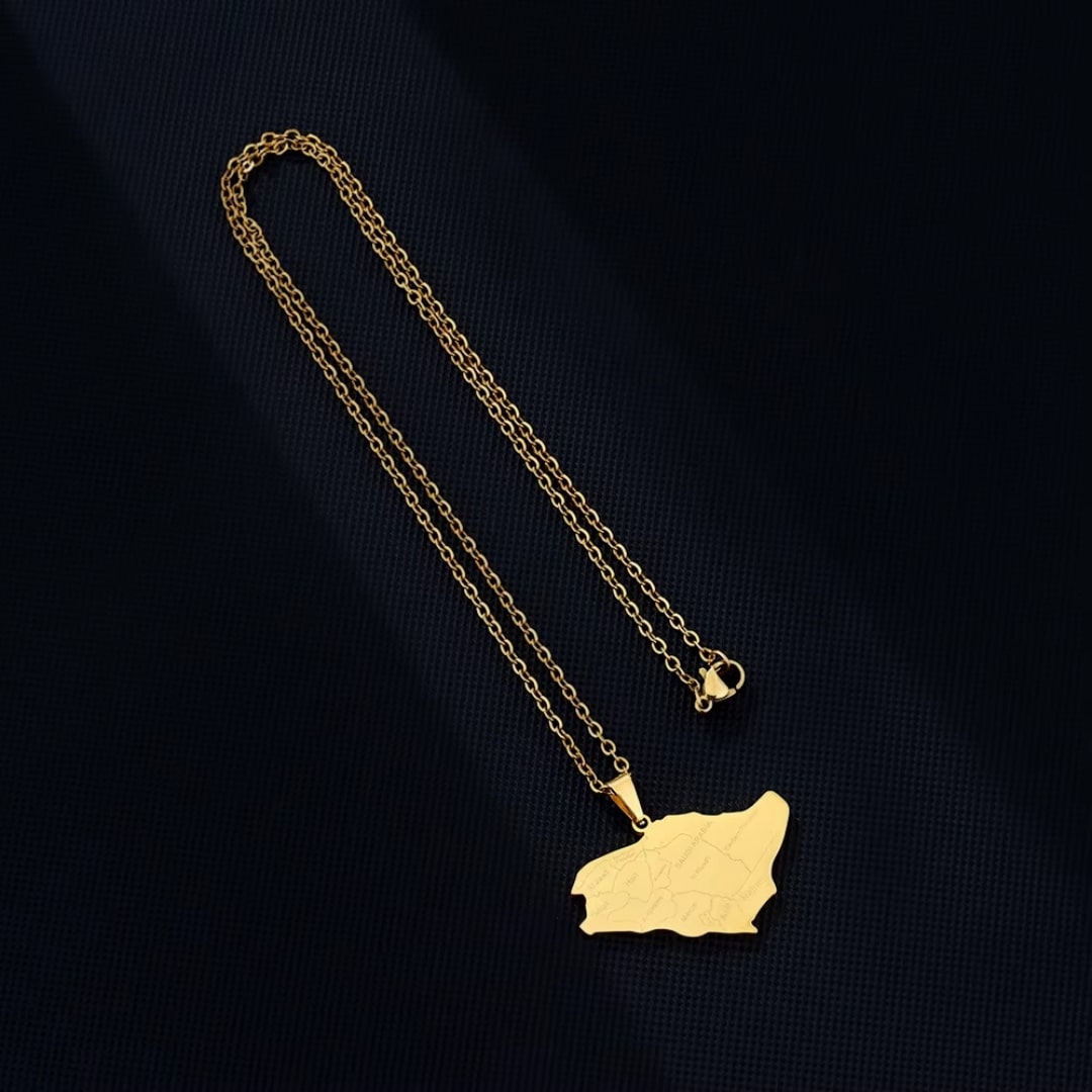 Pendentif Carte Arabie Saoudite en Acier 4