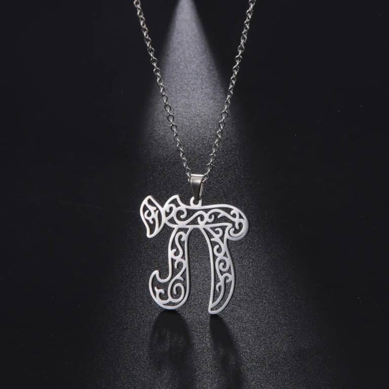 Pendentif Chai Juif en Acier Inoxydable avec Chaîne 2