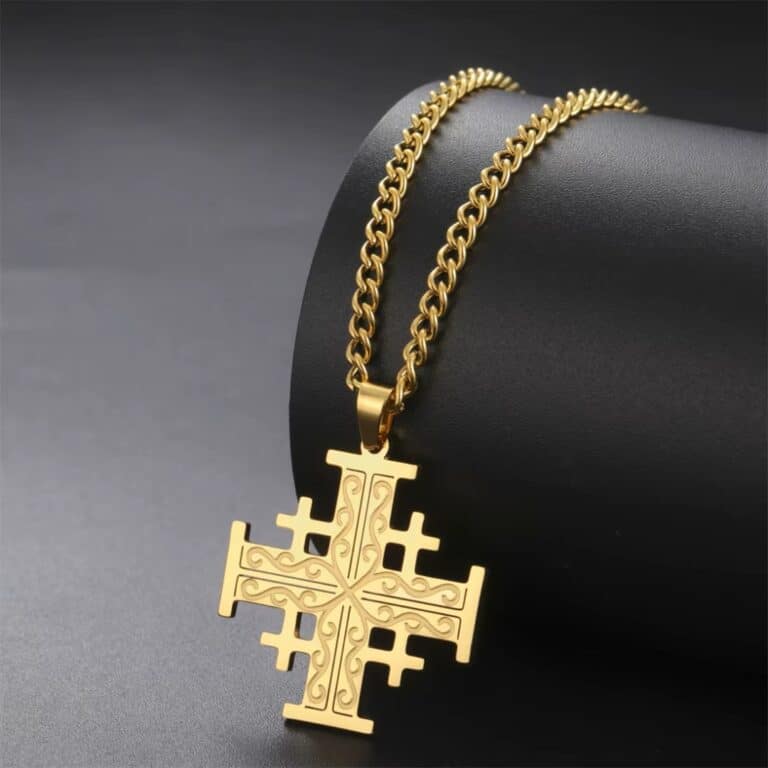 Pendentif Croix de Jérusalem en Acier Inoxydable 1