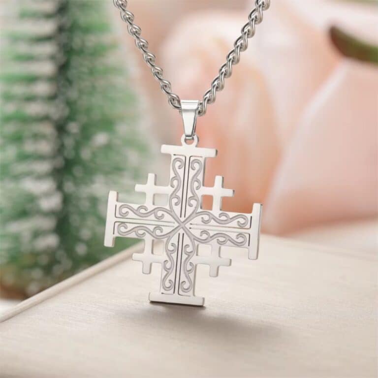 Pendentif Croix de Jérusalem en Acier Inoxydable 2