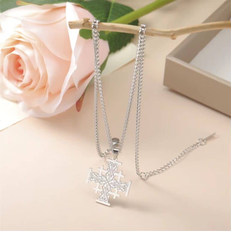 Pendentif Croix de Jérusalem en Acier Inoxydable 3