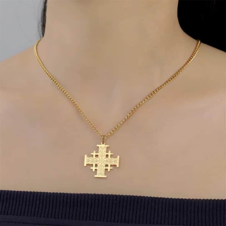 Pendentif Croix de Jérusalem en Acier Inoxydable 5