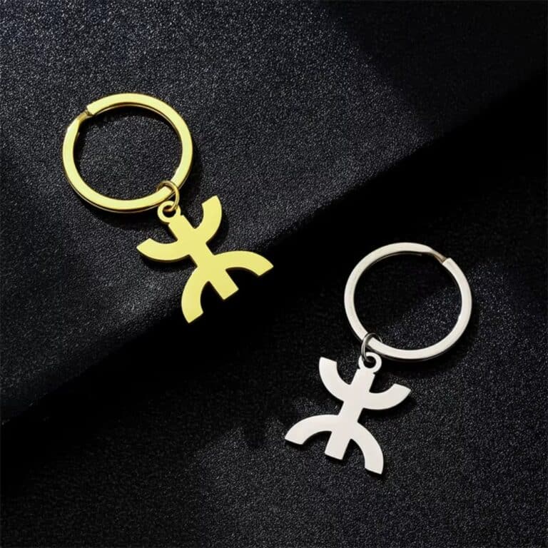 Porte-clés en acier inoxydable symbole berbère 2