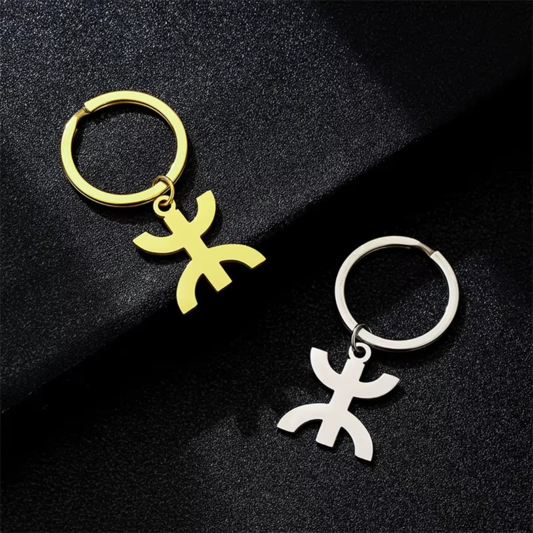 Porte-clés en acier inoxydable symbole berbère 2