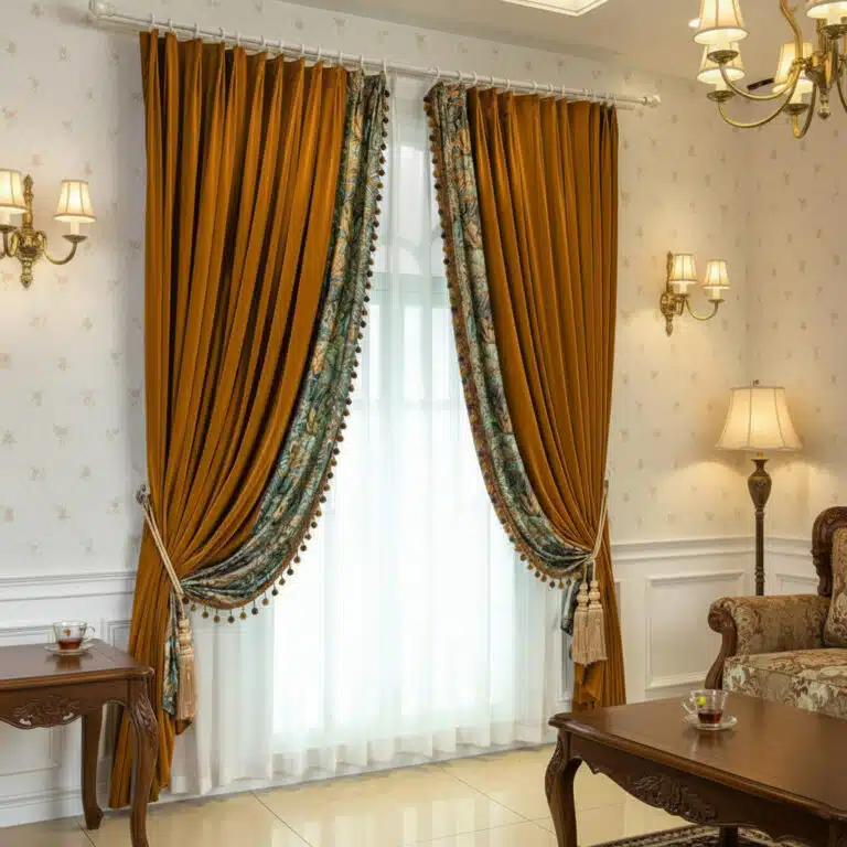 Rideaux occultants en velours avec motif oriental