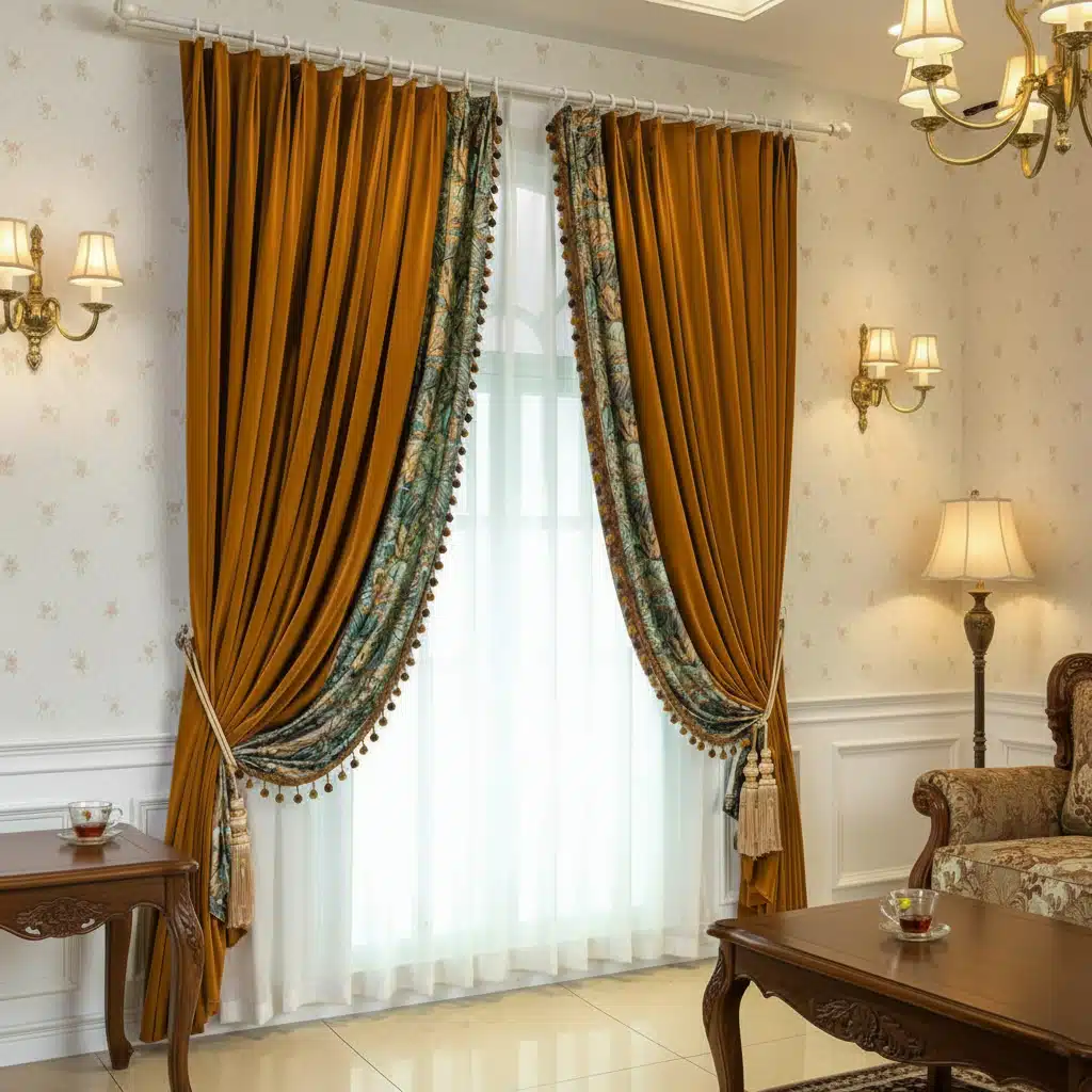 Rideaux occultants en velours avec motif oriental