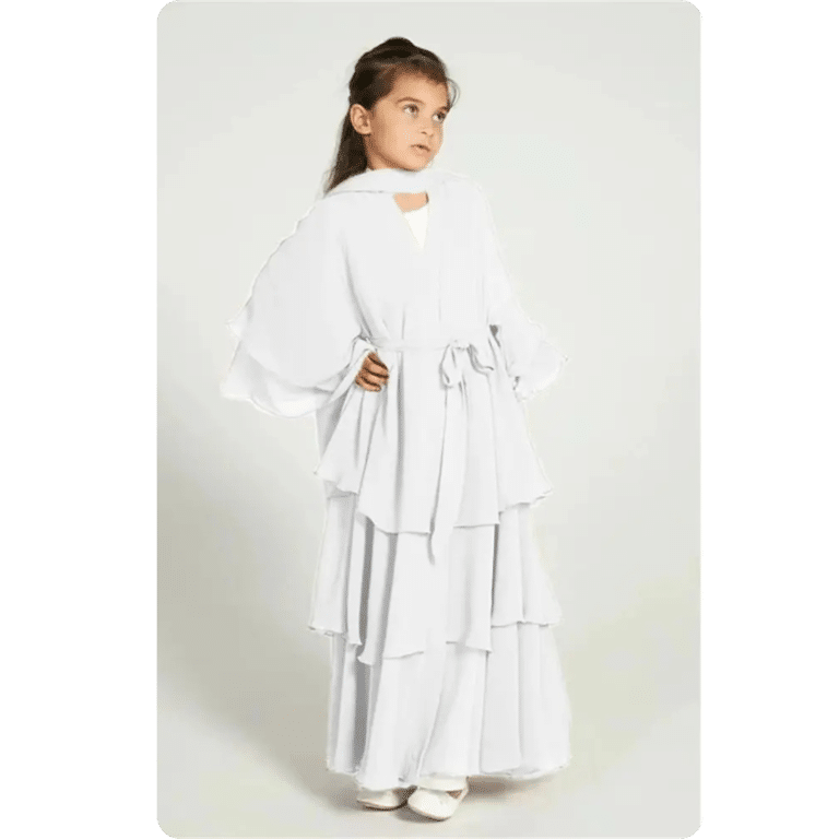 Robe Abaya Longue pour Enfant à Volants 2