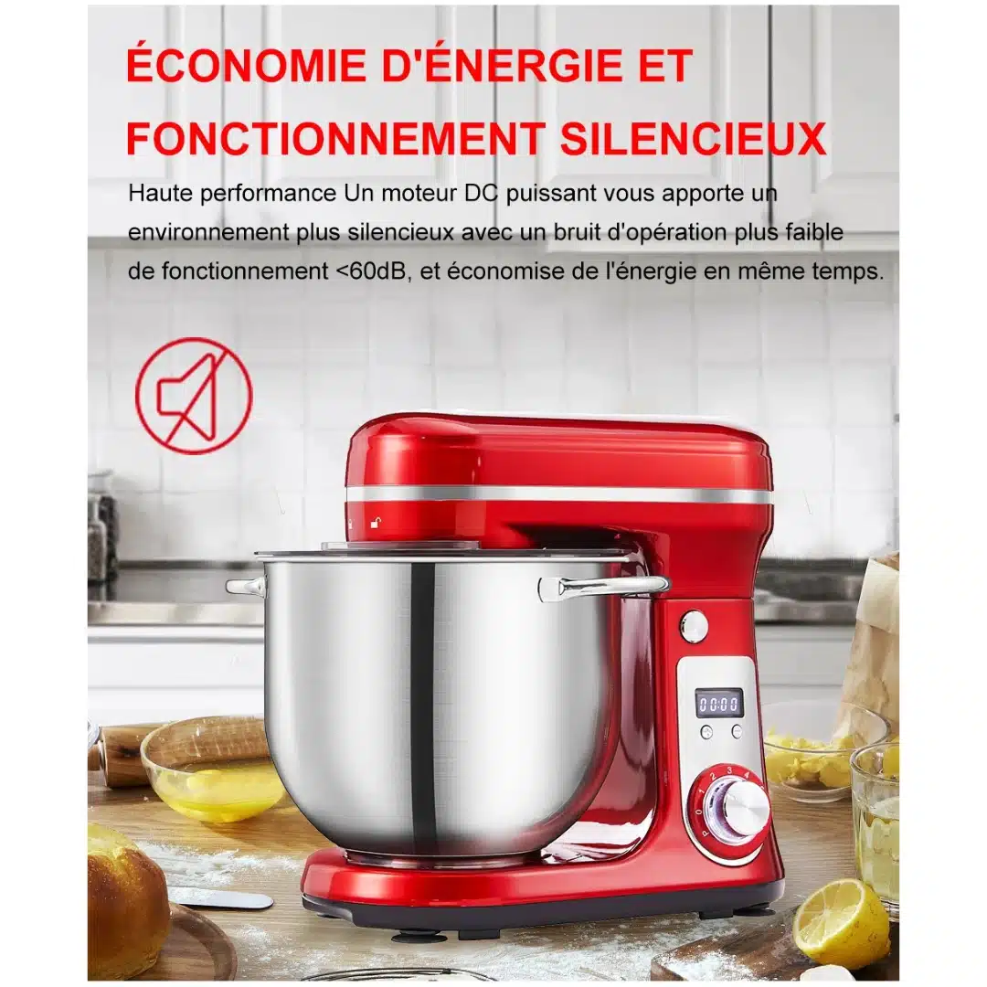 Robot batteur électrique silencieux 6 vitesses Biolomix