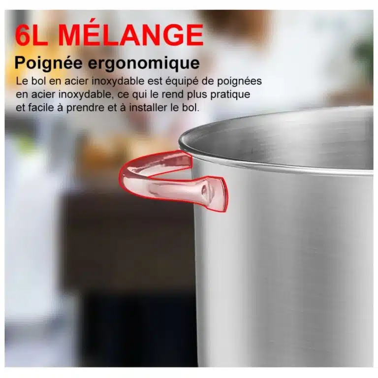 Robot batteur électrique silencieux 6 vitesses Biolomix