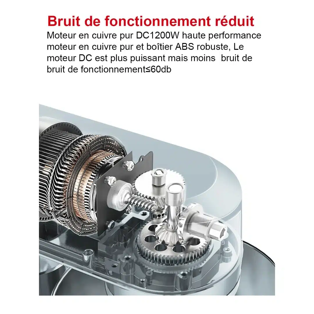 Robot batteur électrique silencieux 6 vitesses Biolomix