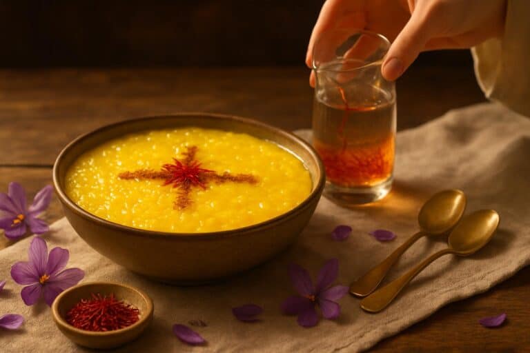 safran dans les desserts persans miniature